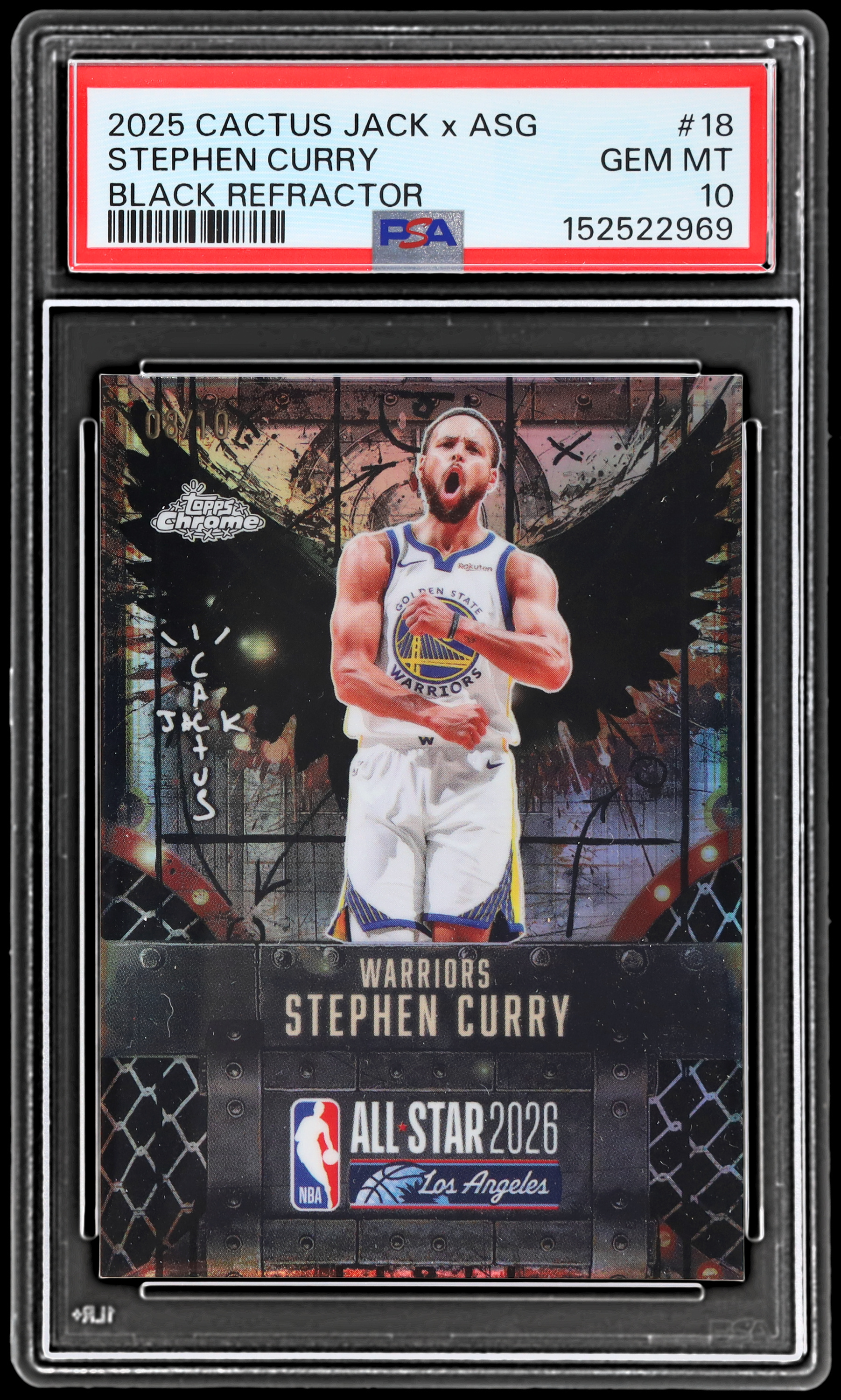 2025-26 Topps Chrome Cactus Jack X All-star Game Stephen Curry #18 PSA 10 8/10