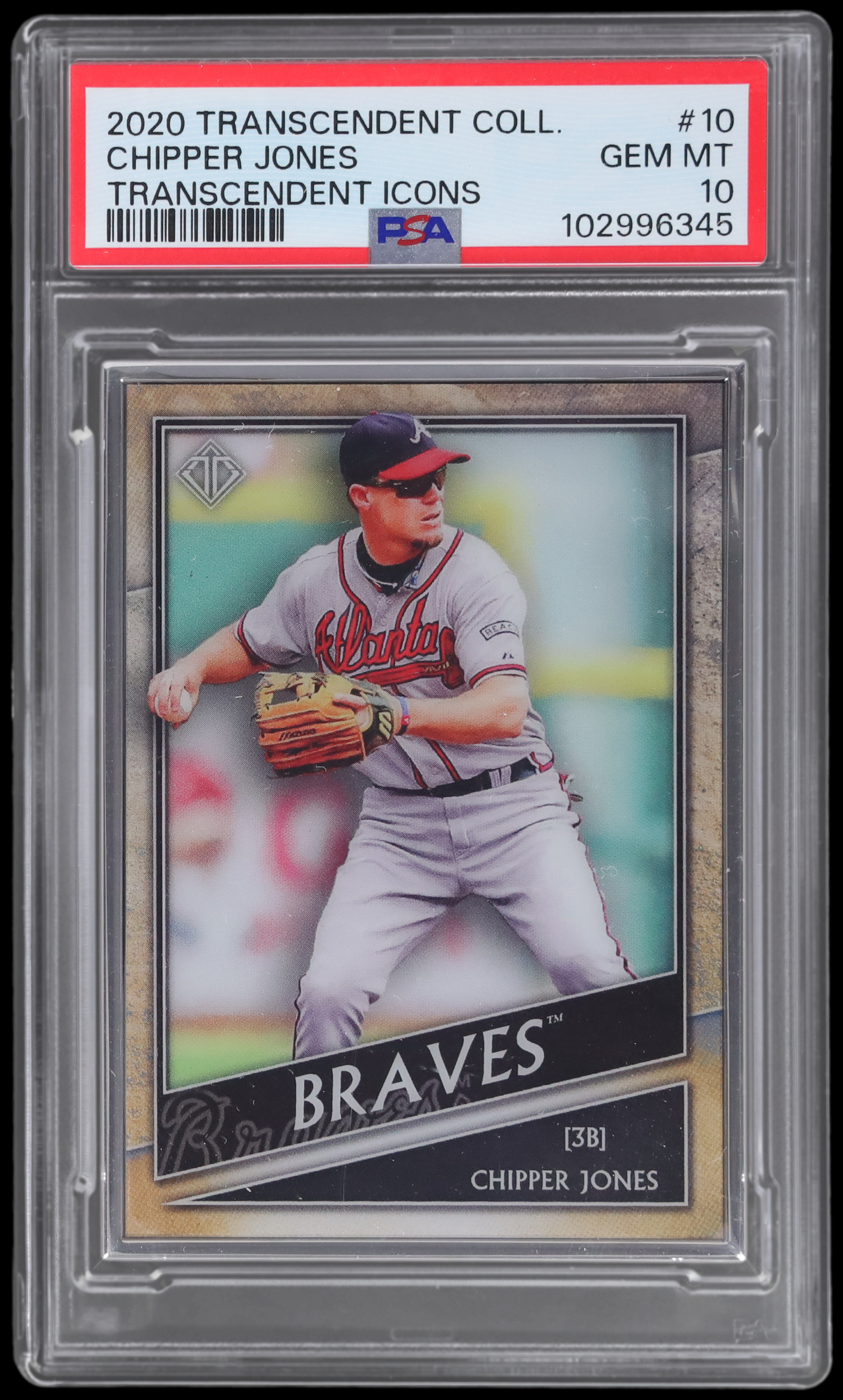 2020 Topps Transcendent Collection Chipper Jones #10 PSA 10 Transcendent Icons
