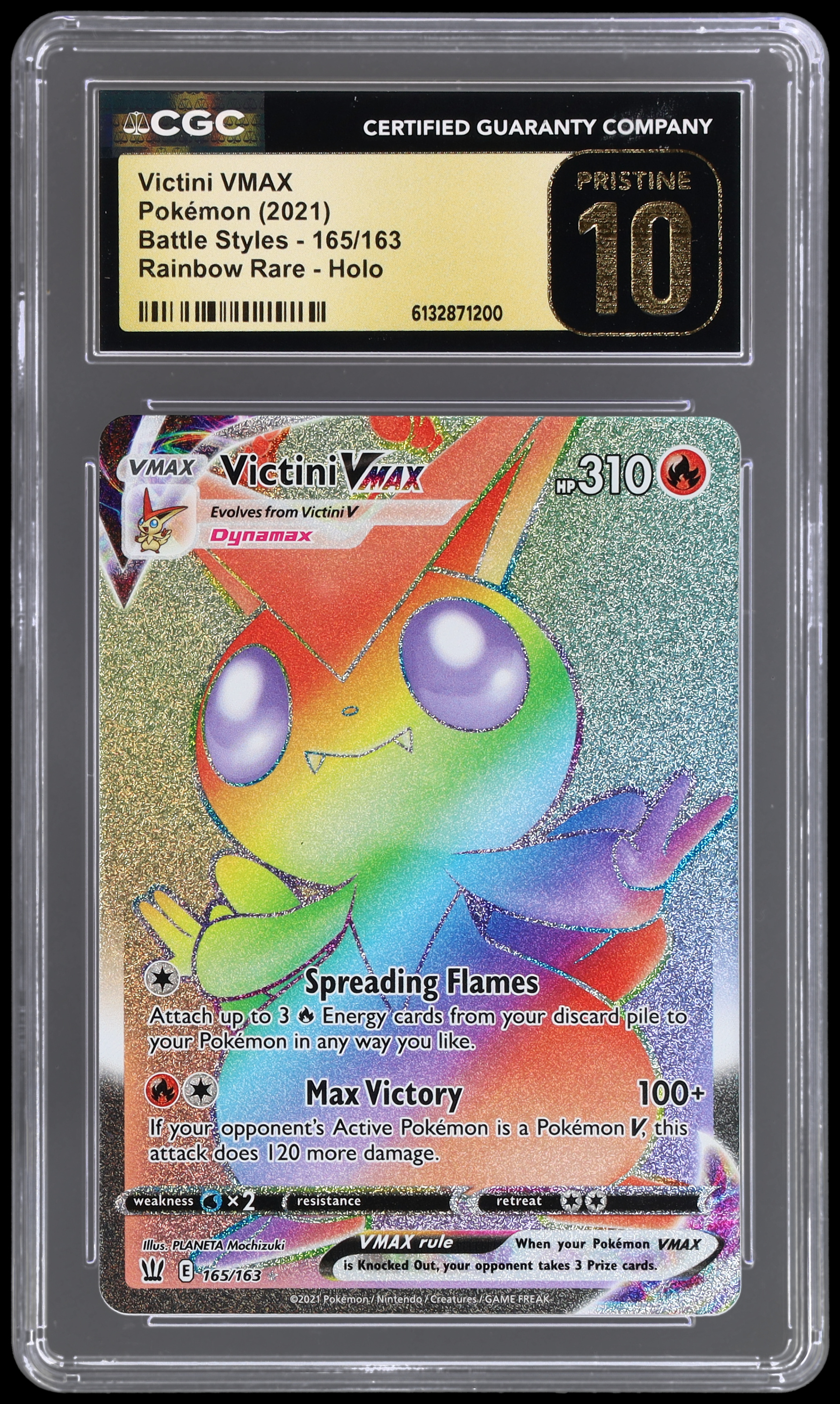 2021 Pokemon Sword And Shield Battle Styles Victini Vmax #165 CGC 10 Pristine