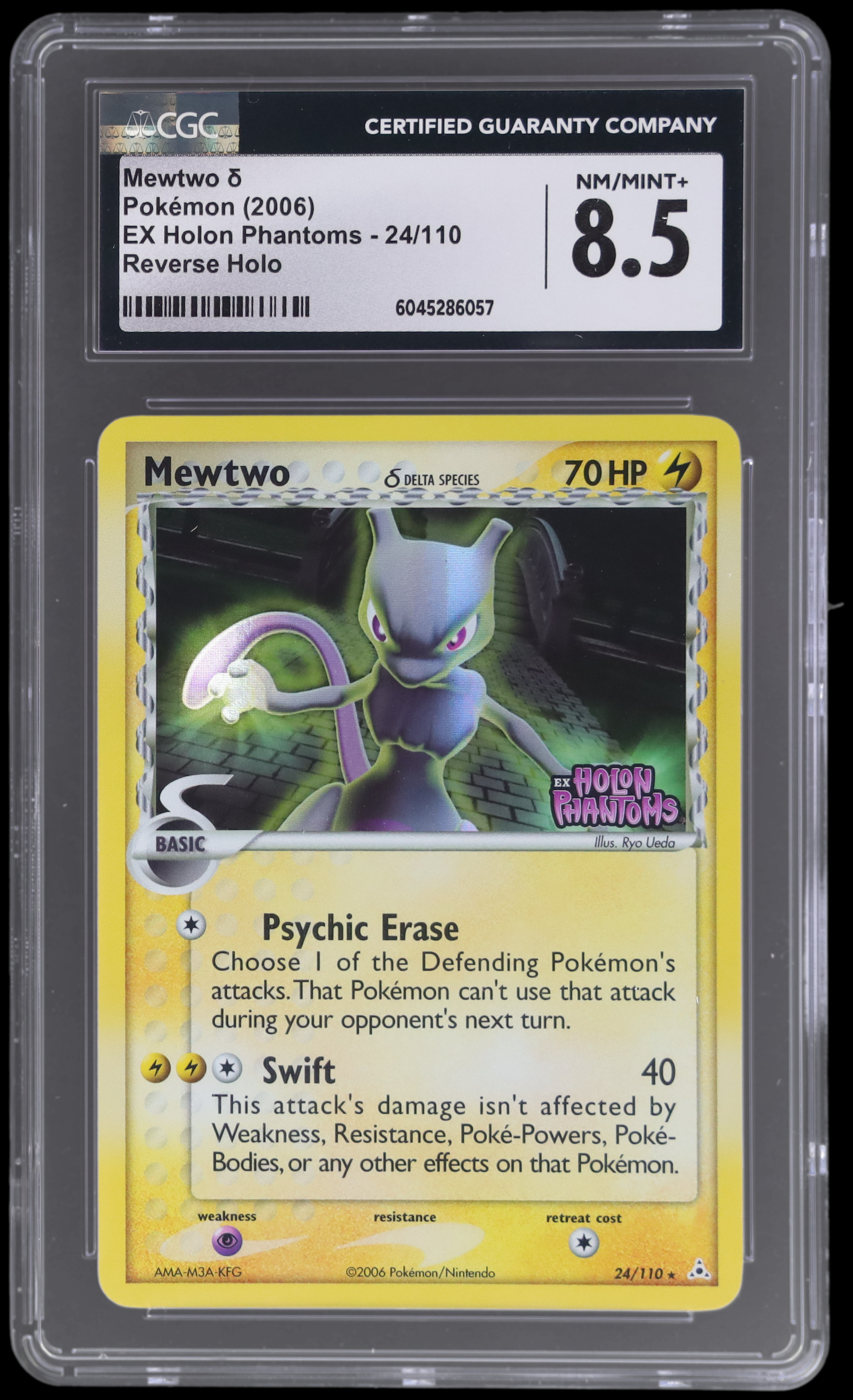 2006 Pokemon EX Holon Phantoms Mewtwo #24 CGC 8.5 Reverse Holo NM/MINT+