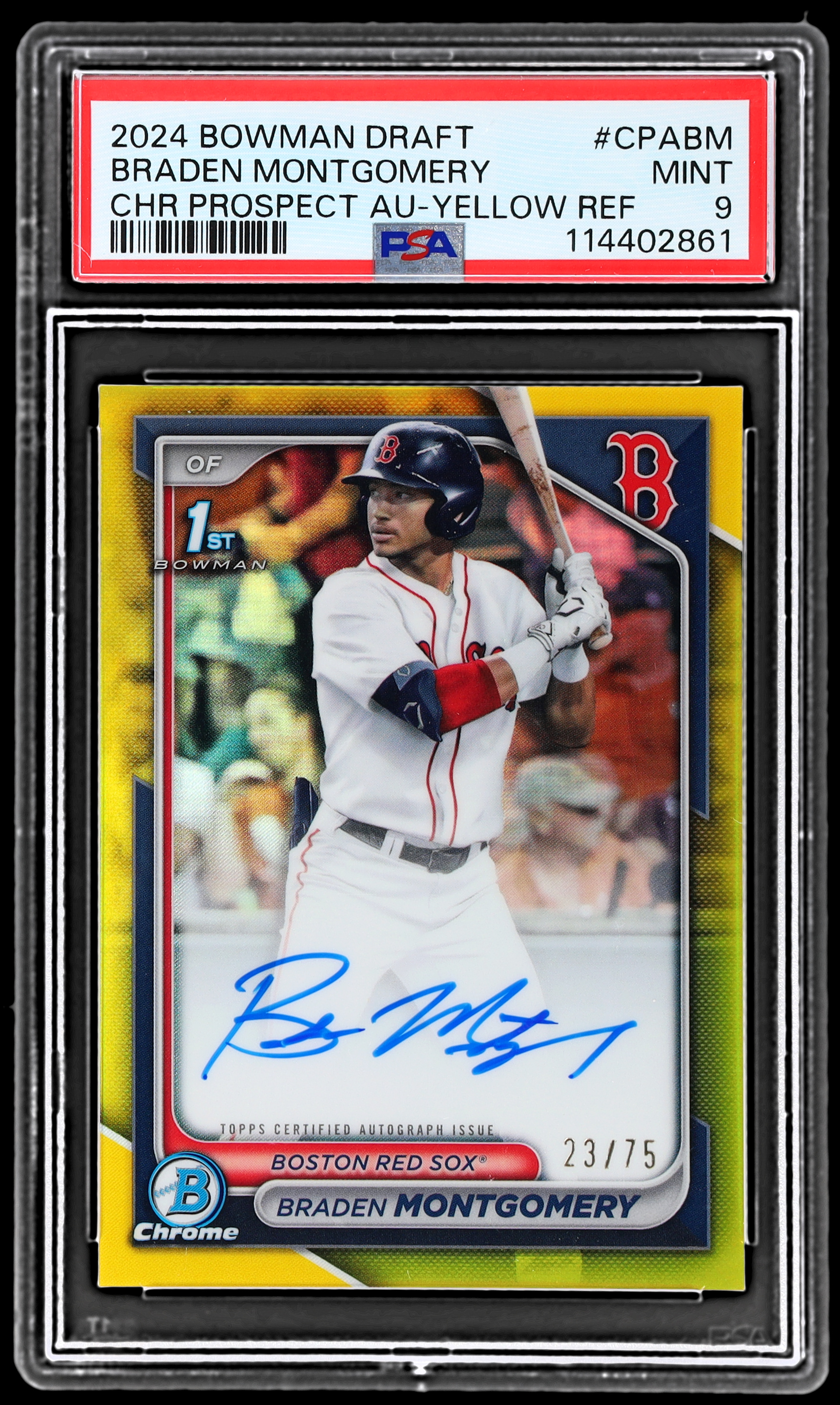 2024 Bowman Draft Braden Montgomery #CPABM PSA 9 23/75 Baseball Mint AUTO 1st