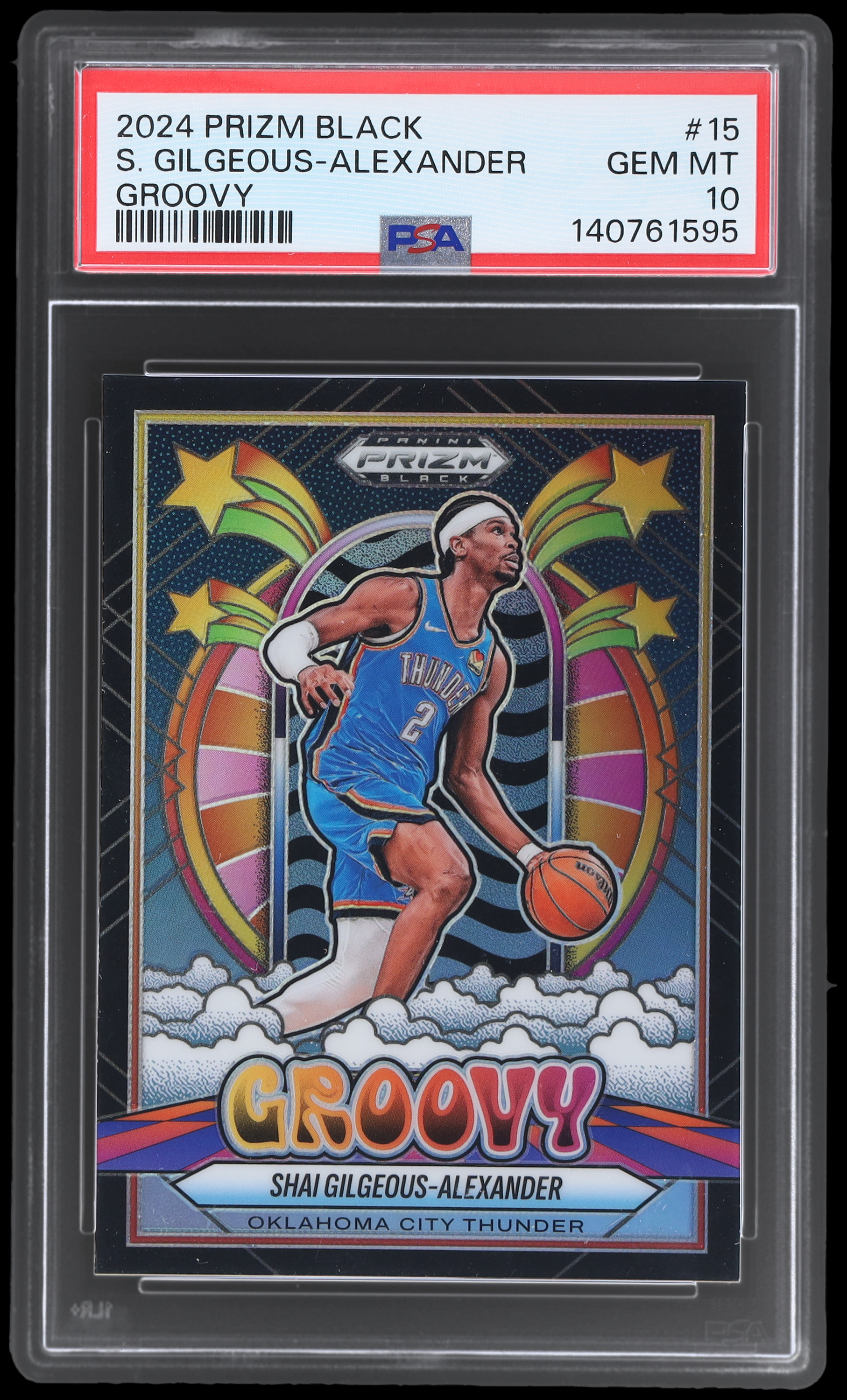 2024-25 Panini Prizm Black Shai Gilgeous-alexander #15 PSA 10 Groovy Basketball