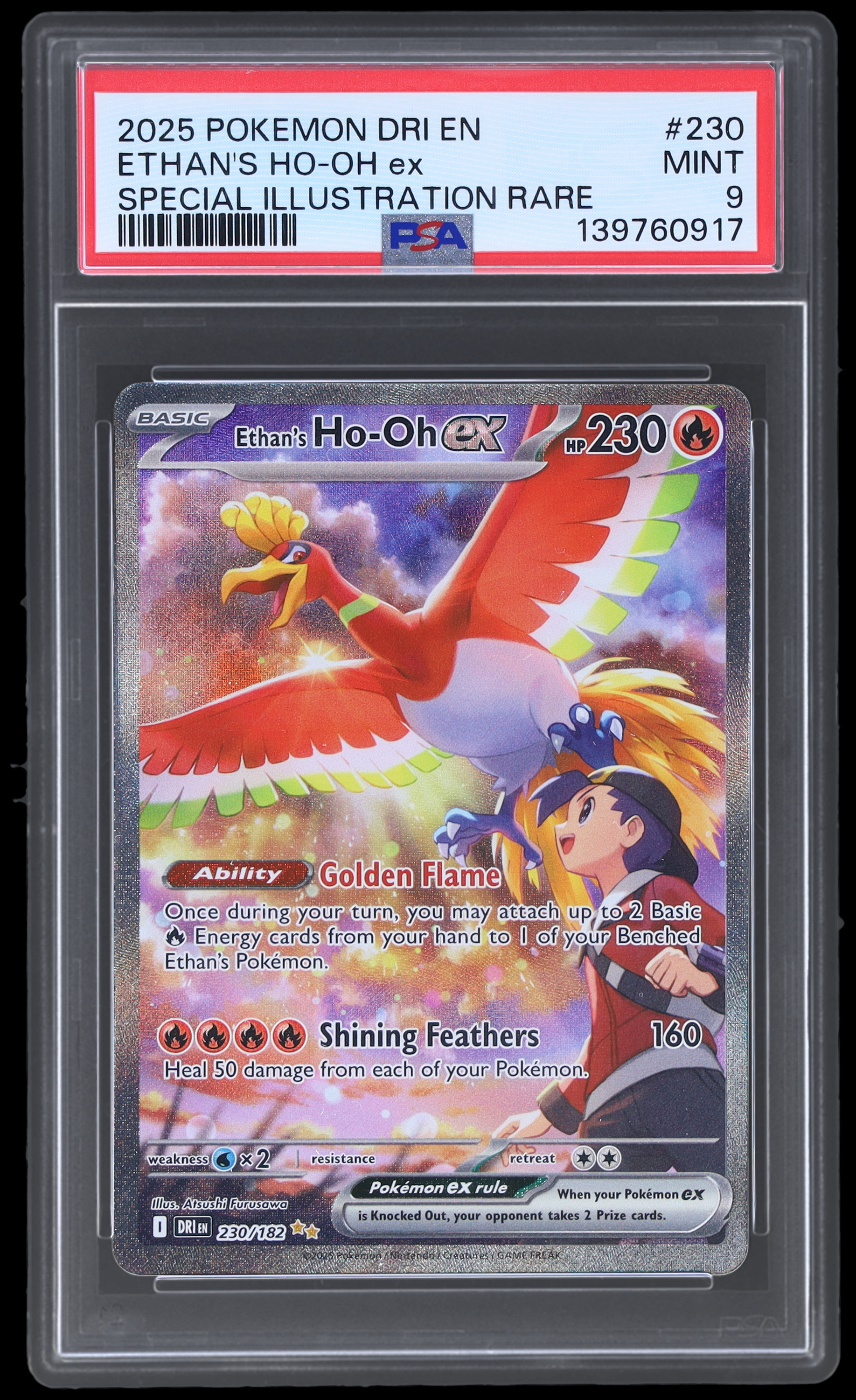 2025 Pokemon Scarlet And Violet Destined Rivals Ethan's Ho Oh EX #230 PSA 9 Mint