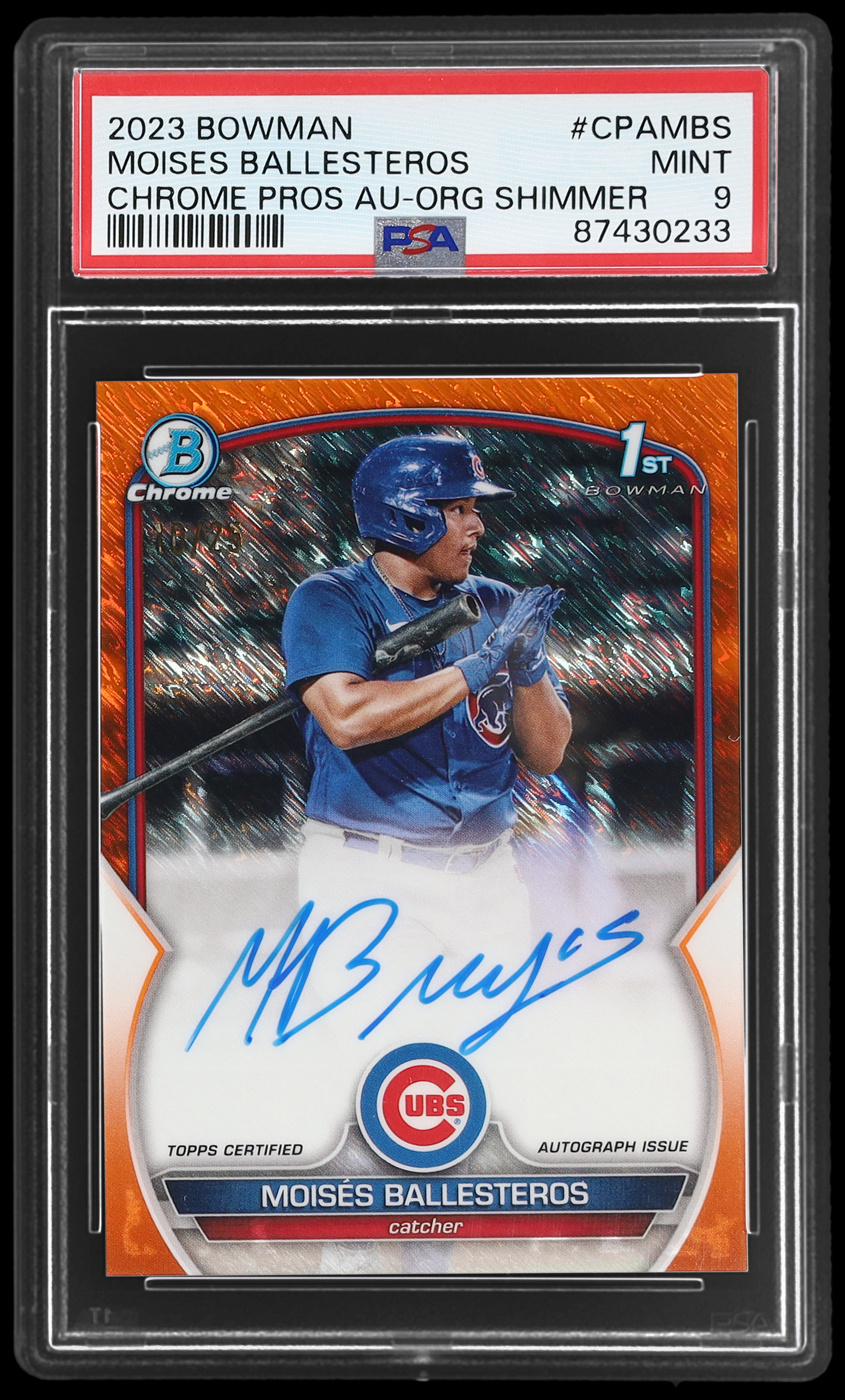 2023 Bowman Chrome Moises Ballesteros #CPAMBS PSA 9 10/25 Baseball Mint AUTO