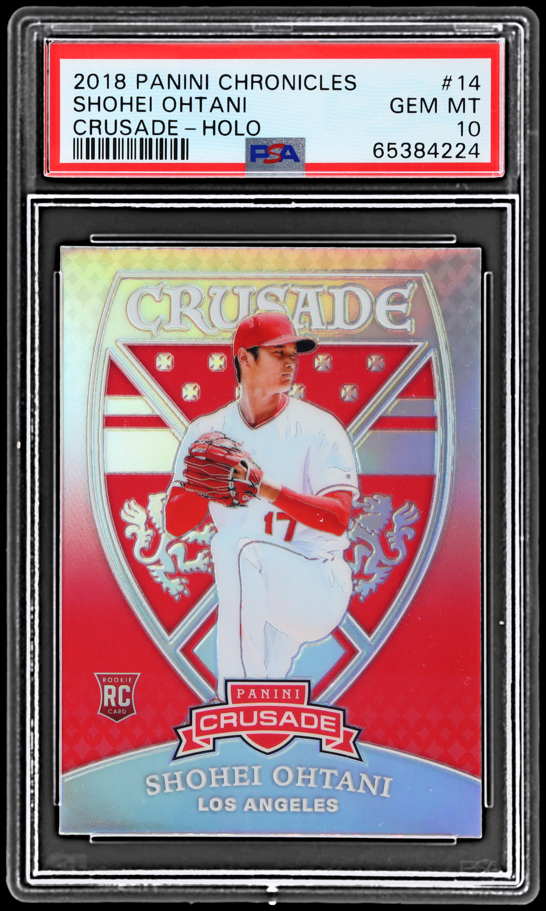 2018 Panini Chronicles Shohei Ohtani #14 PSA 10 RC Crusade Holo Baseball