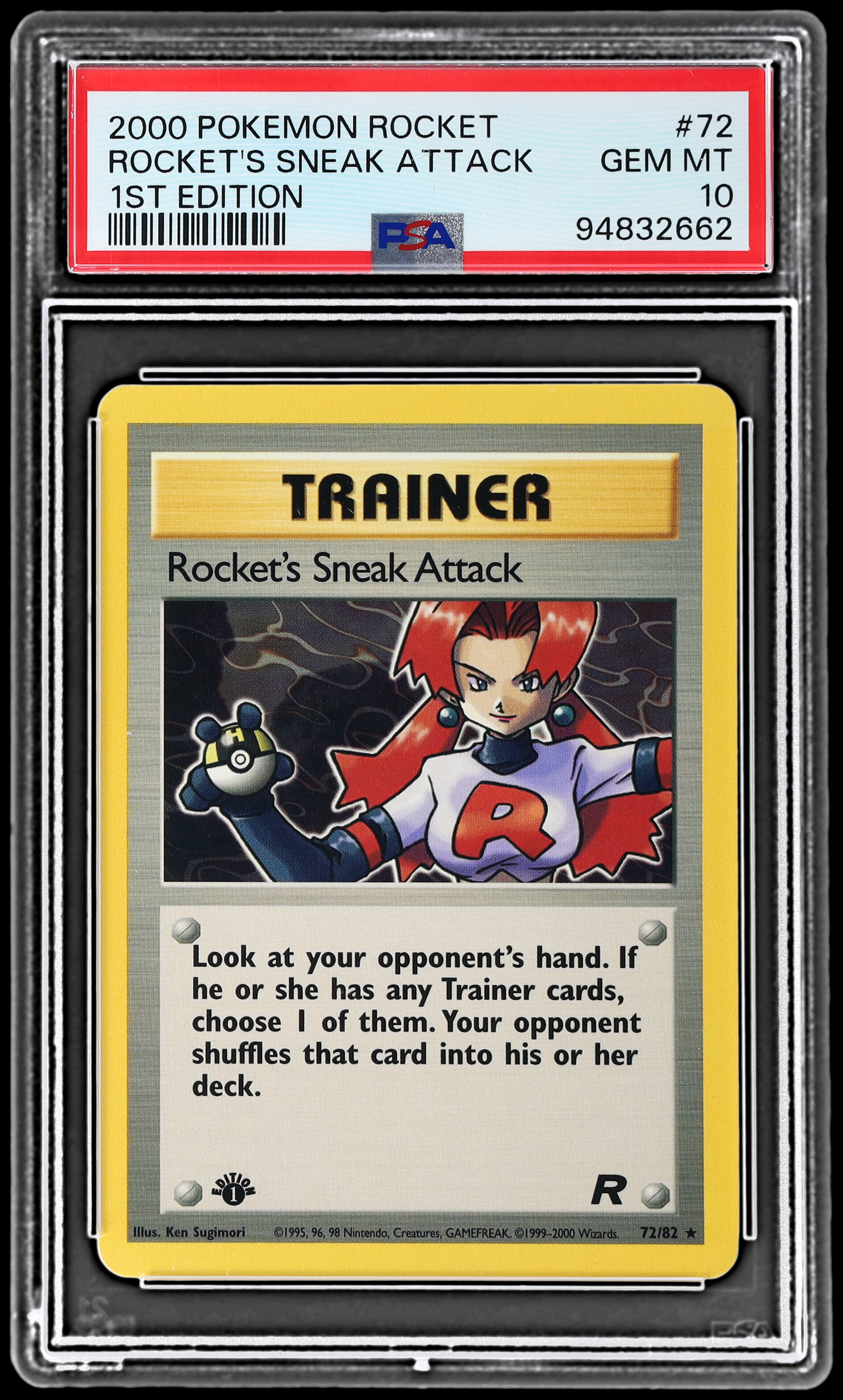 2000 Pokemon Team Rocket Rocket's Sneak Attack #72 PSA 10 1st Edition Gem Mint