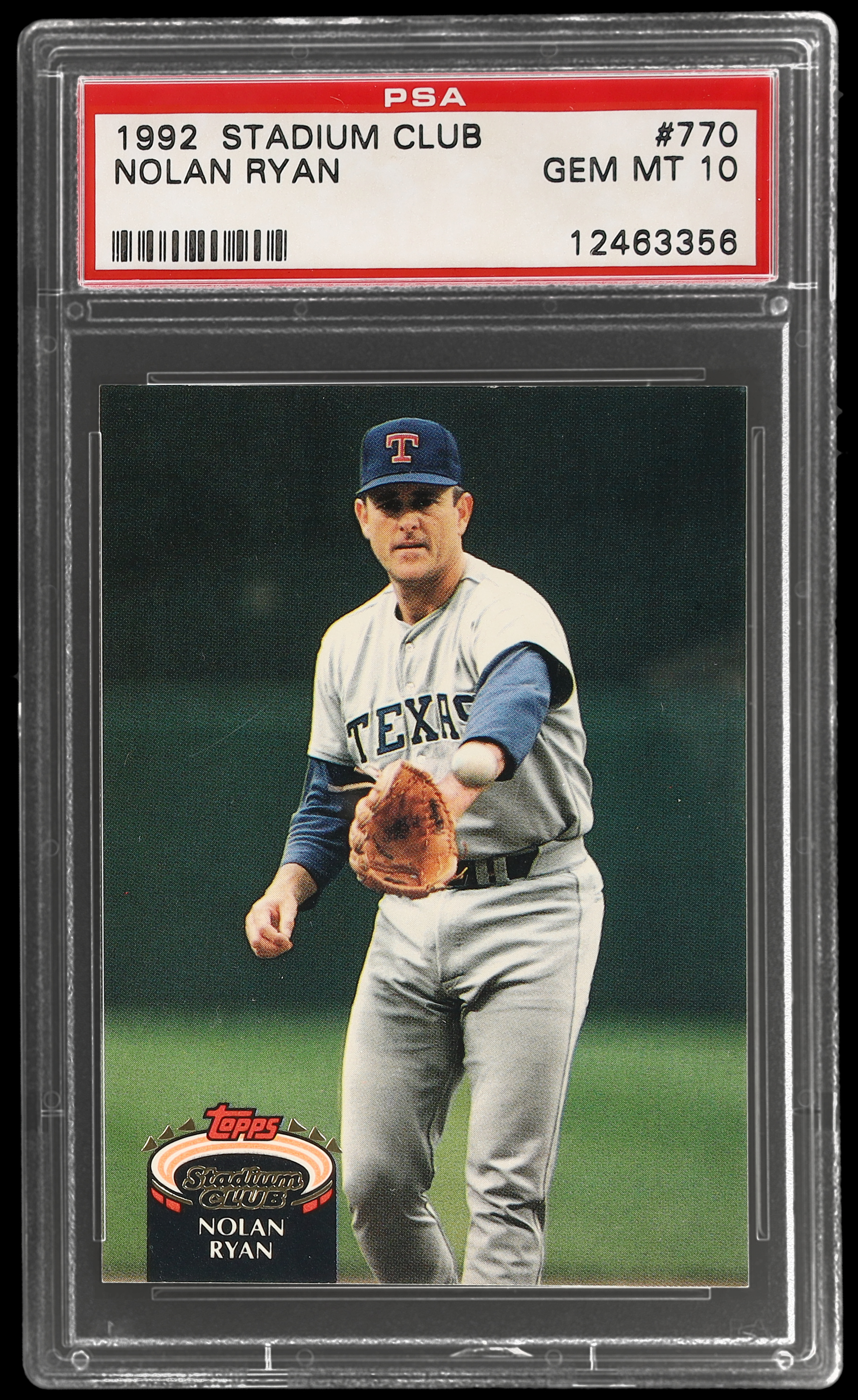 1992 Stadium Club Nolan Ryan #770 PSA 10 Baseball Gem Mint Rangers