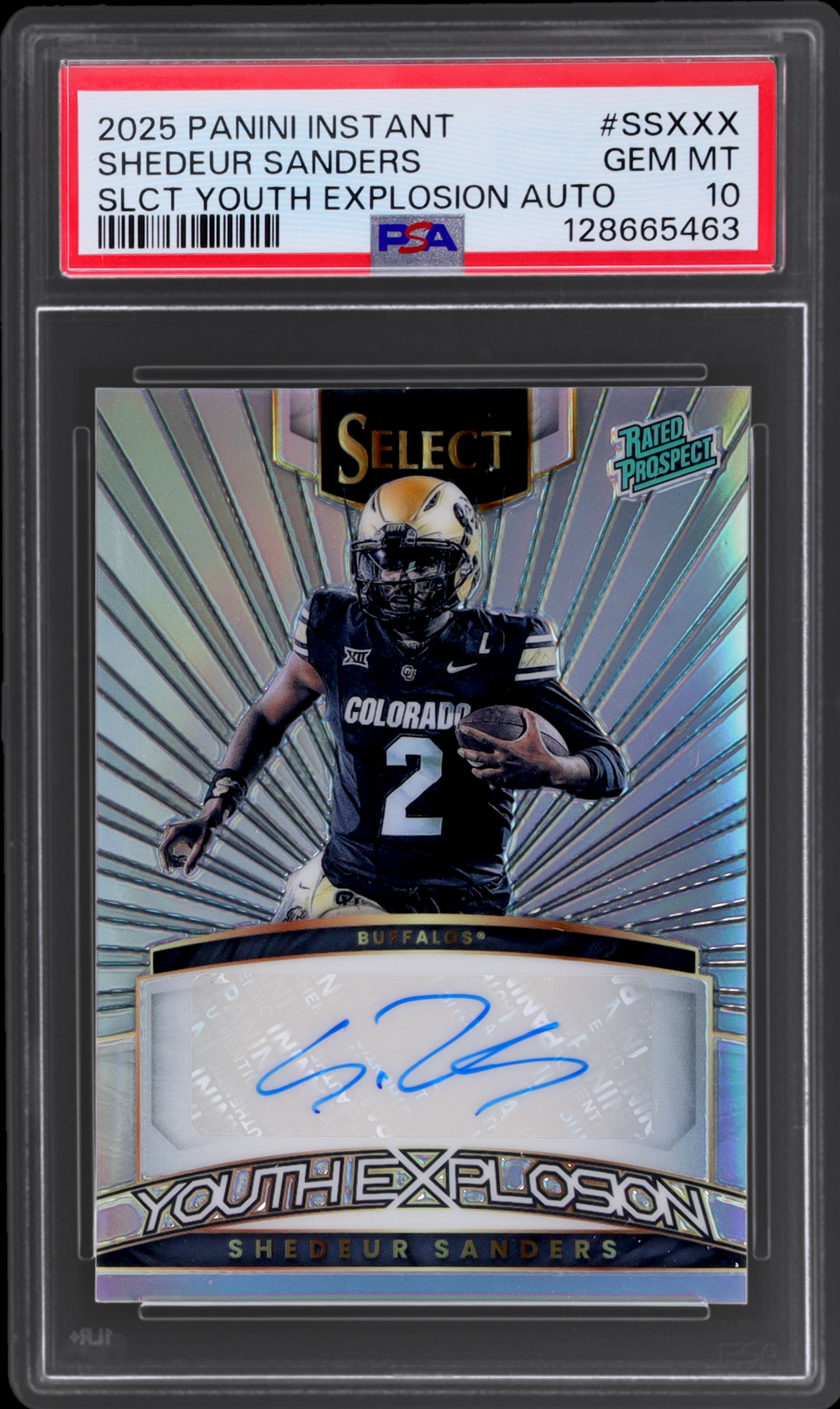2025 Panini Instant Shedeur Sanders PSA 10 RC Select Youth Explosion Autograph