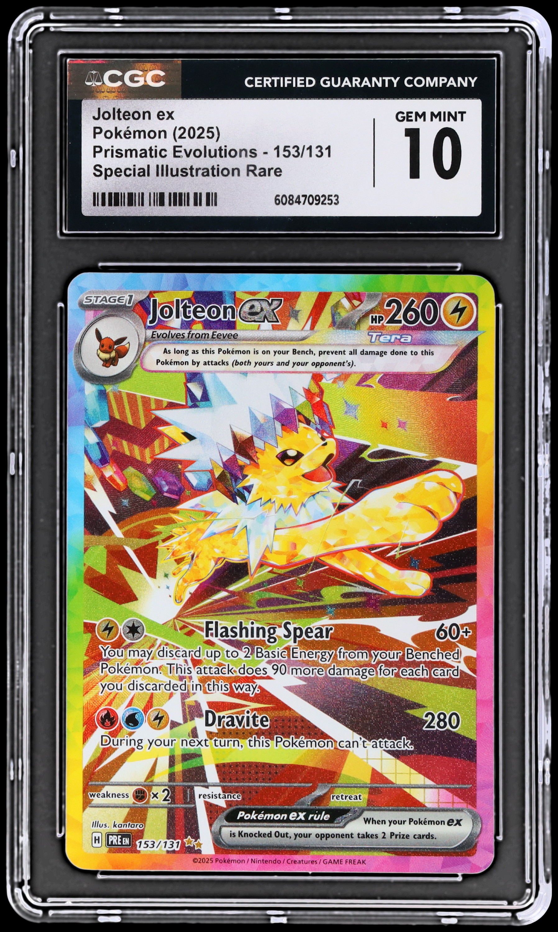 2025 Pokemon Scarlet And Violet Prismatic Evolutions Jolteon EX #153 CGC 10