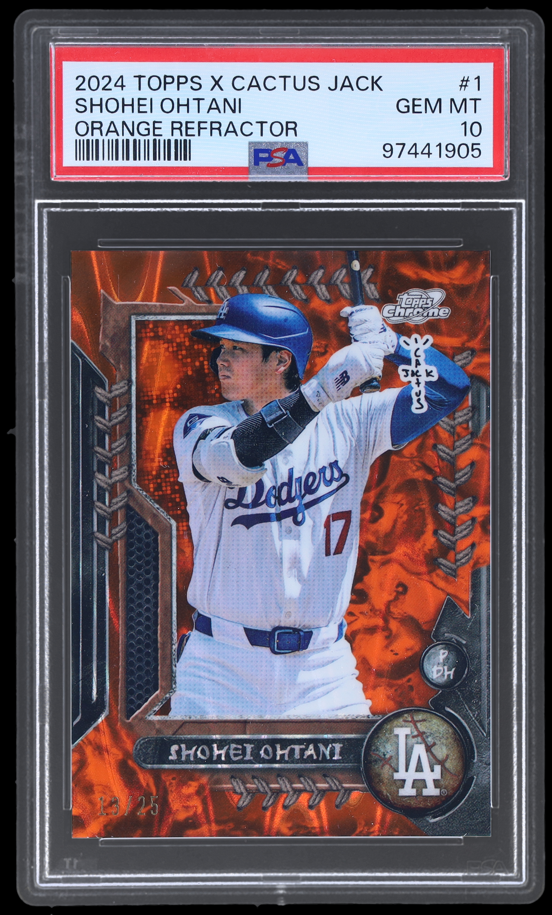 2024 Topps Cosmic Chrome X Cactus Jack Shohei Ohtani #1 PSA 10 Orange Refractor